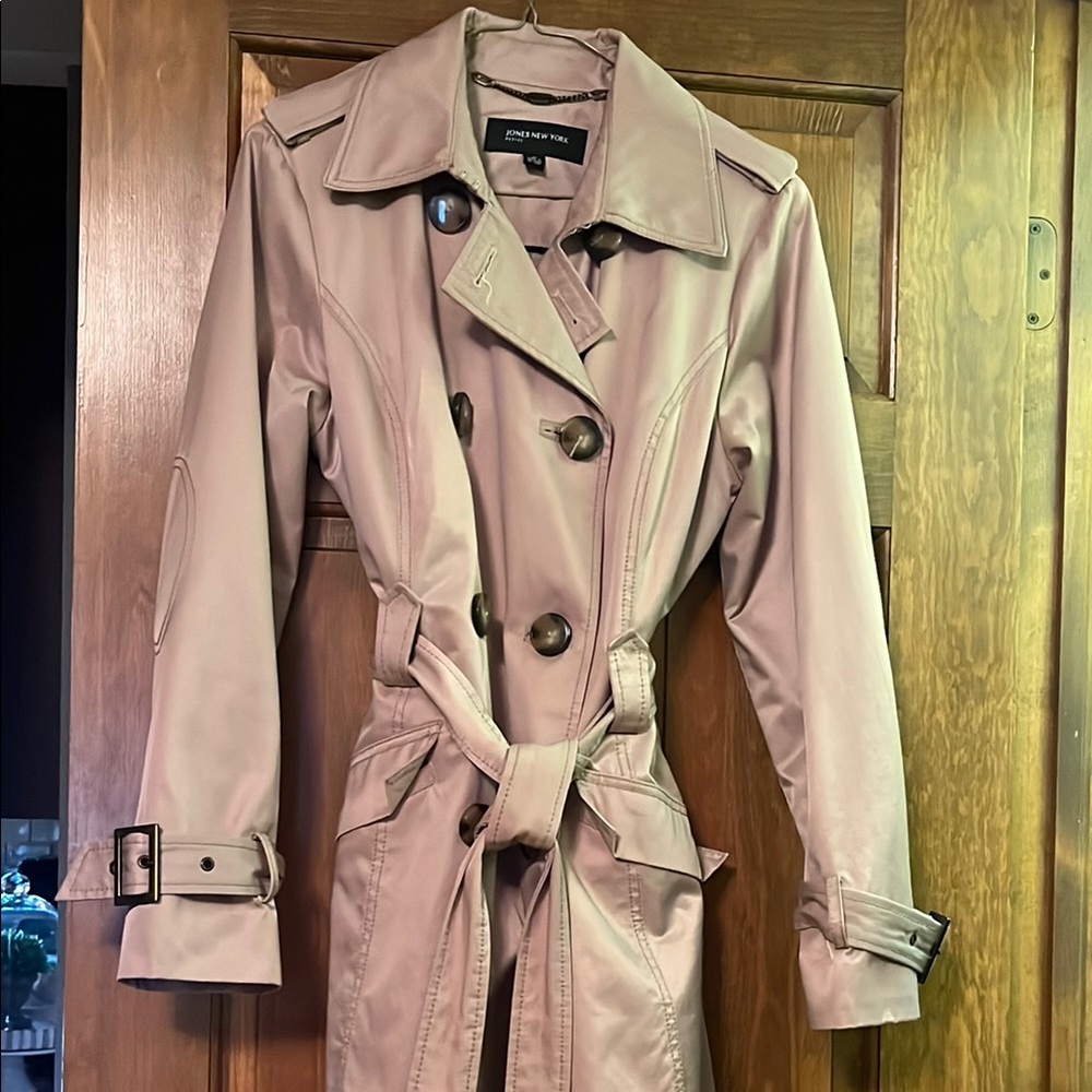 Tan Trench Coat Jacket with Belt by Jones New York.